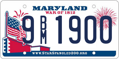 MD license plate 9BM1900