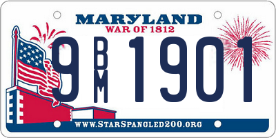 MD license plate 9BM1901