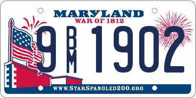 MD license plate 9BM1902