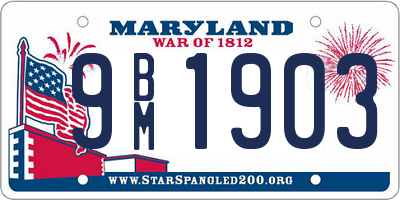 MD license plate 9BM1903