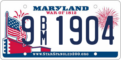 MD license plate 9BM1904