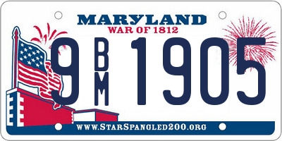 MD license plate 9BM1905