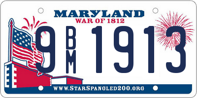 MD license plate 9BM1913