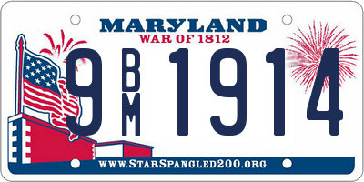 MD license plate 9BM1914