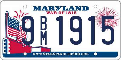 MD license plate 9BM1915