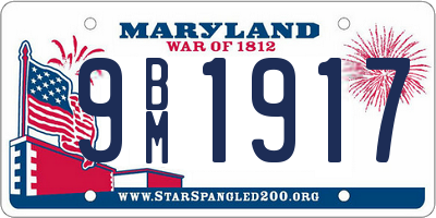 MD license plate 9BM1917