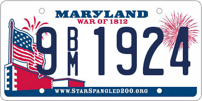 MD license plate 9BM1924