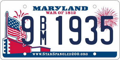 MD license plate 9BM1935