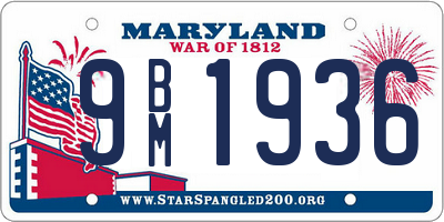 MD license plate 9BM1936