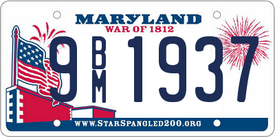 MD license plate 9BM1937