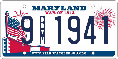 MD license plate 9BM1941