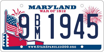 MD license plate 9BM1945