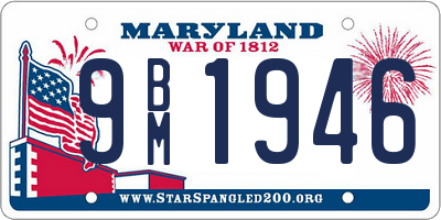 MD license plate 9BM1946