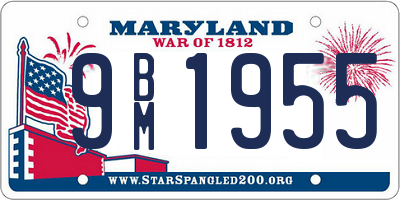 MD license plate 9BM1955