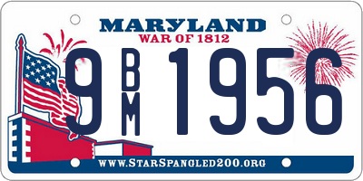 MD license plate 9BM1956