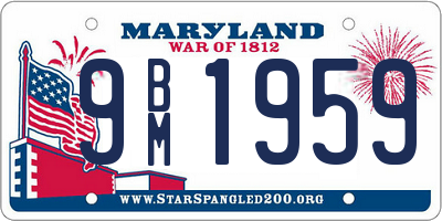 MD license plate 9BM1959