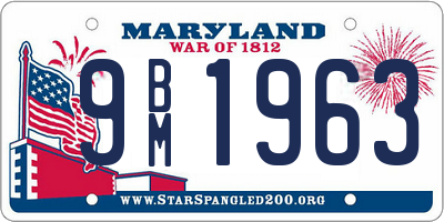 MD license plate 9BM1963