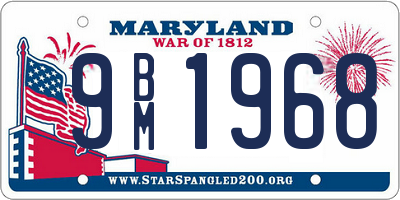 MD license plate 9BM1968