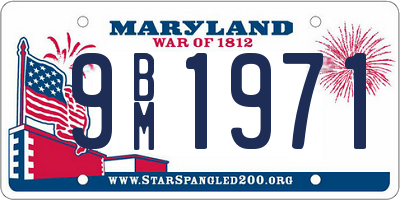 MD license plate 9BM1971