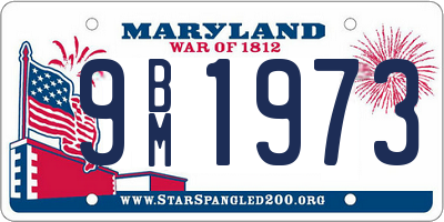 MD license plate 9BM1973