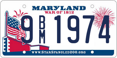 MD license plate 9BM1974