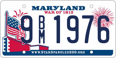 MD license plate 9BM1976