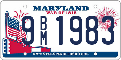 MD license plate 9BM1983