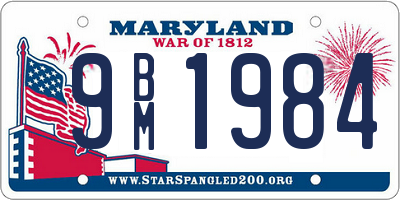 MD license plate 9BM1984