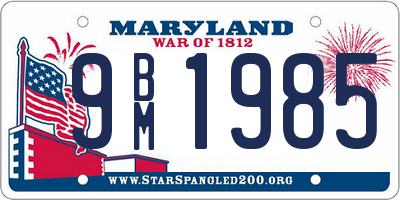 MD license plate 9BM1985