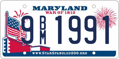 MD license plate 9BM1991