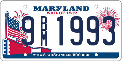 MD license plate 9BM1993