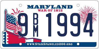 MD license plate 9BM1994