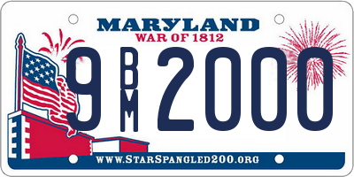 MD license plate 9BM2000