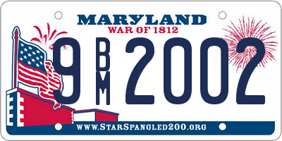 MD license plate 9BM2002