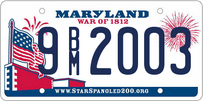 MD license plate 9BM2003