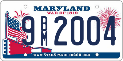 MD license plate 9BM2004