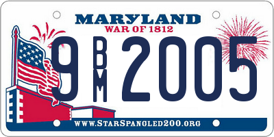 MD license plate 9BM2005