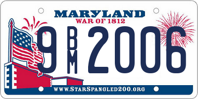 MD license plate 9BM2006