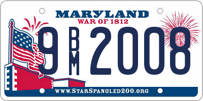 MD license plate 9BM2008