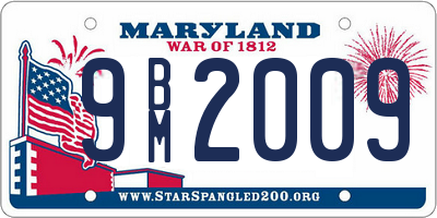 MD license plate 9BM2009