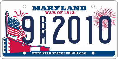 MD license plate 9BM2010