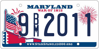 MD license plate 9BM2011