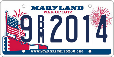 MD license plate 9BM2014