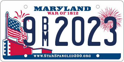 MD license plate 9BM2023