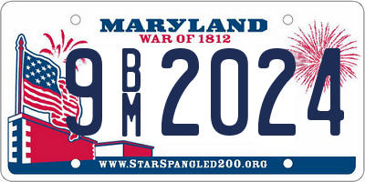 MD license plate 9BM2024