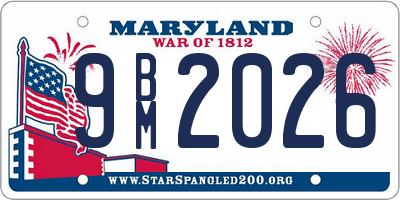 MD license plate 9BM2026