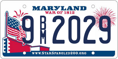 MD license plate 9BM2029