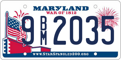 MD license plate 9BM2035