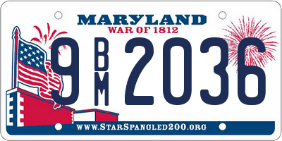 MD license plate 9BM2036