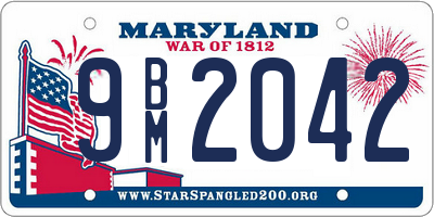 MD license plate 9BM2042